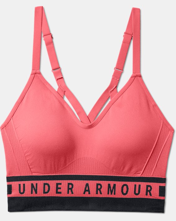 Women's UA Seamless Longline Sports Bra, Pink, pdpMainDesktop image number 2